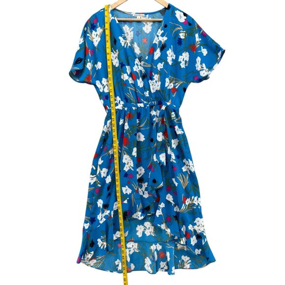 J.CREW Mercantile High Low Faux Wrap Dress Emmahansi Cabana Blue Multi Size S - Picture 12 of 15